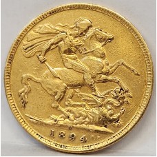 AUSTRALIA 1894 . ONE 1 SOVEREIGN . SYDNEY . GOLD